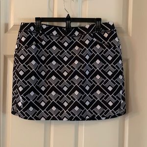 Black and white golf skort